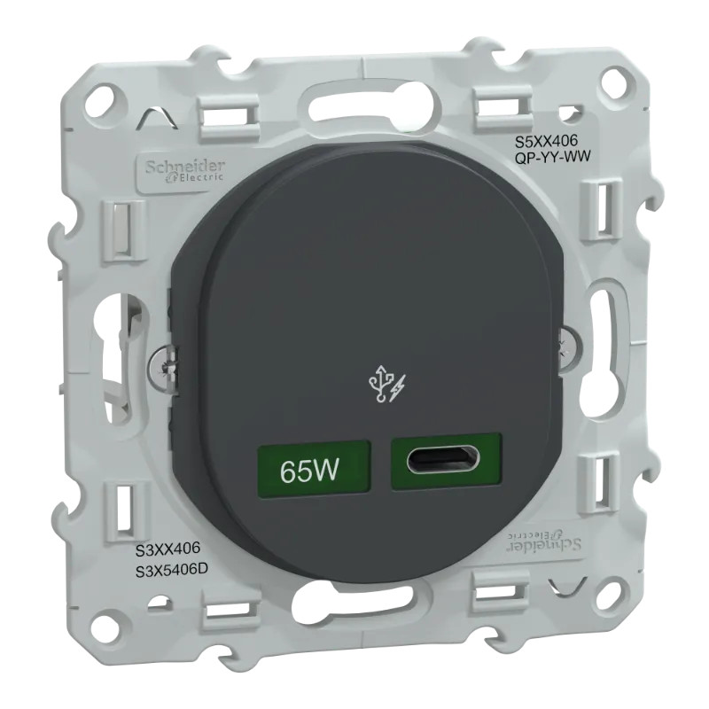Chargeur USB-C 65W Anthracite - S340406 Schneider Electric
