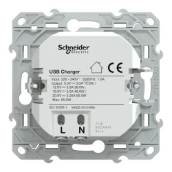 Chargeur USB-C 65W Anthracite - S340406 Schneider Electric