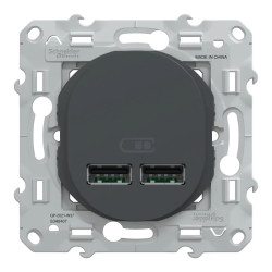 Ovalis - double chargeur USB A+A 10,5W - Anthracite - S340407 Schneider Electric