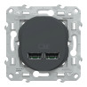 Ovalis - double chargeur USB A+A 10,5W - Anthracite - S340407 Schneider Electric