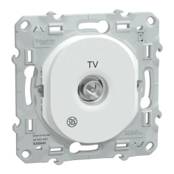 Ovalis - prise TV simple - Antibactérien - S300405 Schneider Electric