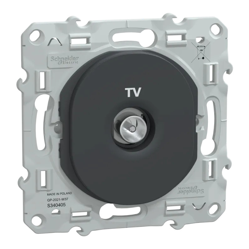 Ovalis - prise TV simple - Anthracite - S340405 Schneider Electric