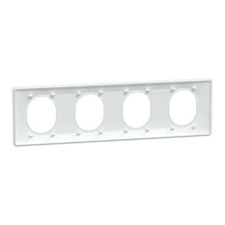 Plaque 4 post Horiz 71mm Blanc - S320708 Schneider Electric