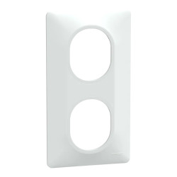 Ovalis - Plaque de finition - 2 postes Vertical - entraxe 71 mm - Blanc - S320724 Schneider Electric