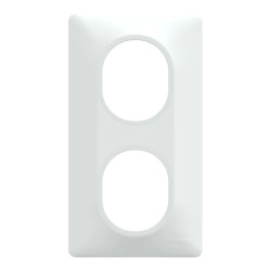 Ovalis - Plaque de finition - 2 postes Vertical - entraxe 71 mm - Blanc - S320724 Schneider Electric
