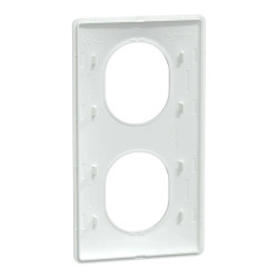 Ovalis - Plaque de finition - 2 postes Vertical - entraxe 71 mm - Blanc - S320724 Schneider Electric