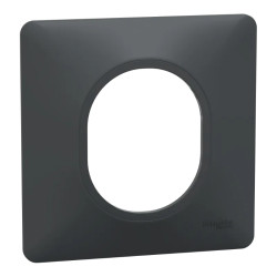 Ovalis - Plaque de finition - 1 poste Anthracite - S340702 Schneider Electric