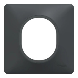 Ovalis - Plaque de finition - 1 poste Anthracite - S340702 Schneider Electric