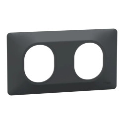 Plaque 2 postes Hor 71mm Anth - S340704 Schneider Electric