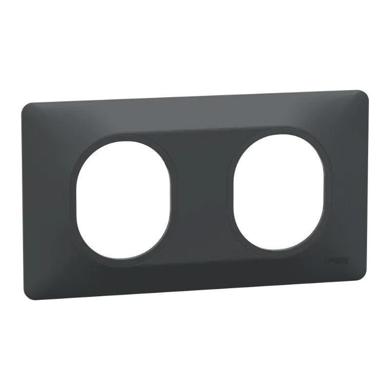 Plaque 2 postes Hor 71mm Anth - S340704 Schneider Electric