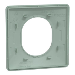 Ovalis - plaque de finition - 1 poste - sauge - S320702A Schneider Electric