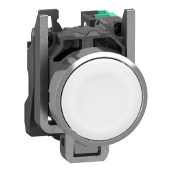 Harmony XB4 - bouton poussoir à impulsion - Ø22 - blanc - 1F - Push In - XB4BA115 Schneider Electric