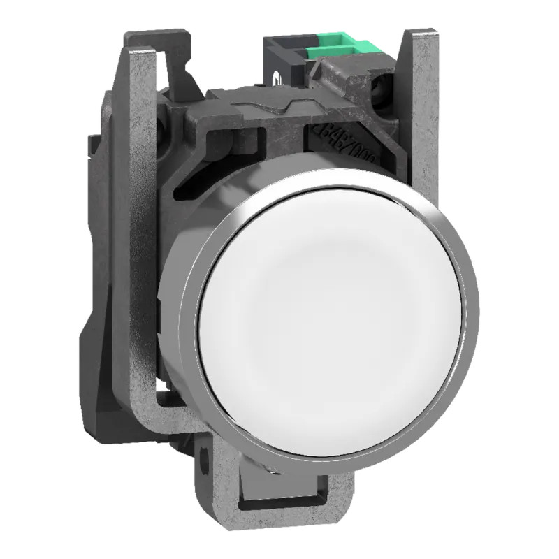 Harmony XB4 - bouton poussoir à impulsion - Ø22 - blanc - 1F - Push In - XB4BA115 Schneider Electric
