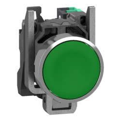 Harmony XB4 - bouton poussoir à impulsion - Ø22 - vert - 1F - Push In - XB4BA315 Schneider Electric