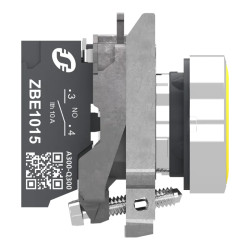 Harmony XB4 - bouton poussoir à impulsion - Ø22 - jaune - 1F - Push In - XB4BA515 Schneider Electric