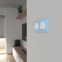 Plaque 2 post Hor 71 mm Bleu A - S320704C Schneider Electric