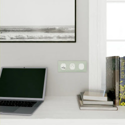 Plaque 3 post Hor 71 mm Sauge - S320706A Schneider Electric