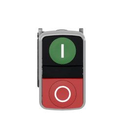 Harmony - Bouton double touche metal complet - raccordement push in - XB4BL734155 Schneider Electric