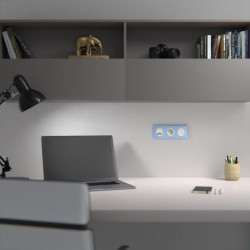 Plaque 3 post Hor 71 mm Bleu A - S320706C Schneider Electric