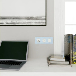 Plaque 3 post Hor 71 mm Bleu A - S320706C Schneider Electric