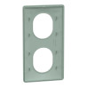 Ovalis - Plaque de finition - 2 postes Vertical - entraxe 71mm - Sauge - S320724A Schneider Electric