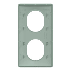 Ovalis - Plaque de finition - 2 postes Vertical - entraxe 71mm - Sauge - S320724A Schneider Electric
