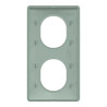 Ovalis - Plaque de finition - 2 postes Vertical - entraxe 71mm - Sauge - S320724A Schneider Electric