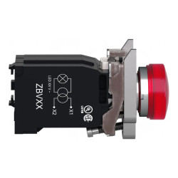 VOYANT ROUGE A DEL INTEGR - XB4BV5B4 Schneider Electric