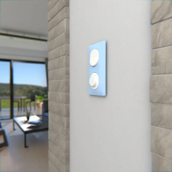 Plaque 2 post Vert 71mm Bleu A - S320724C Schneider Electric