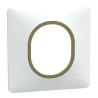 Ovalis - Plaque de finition - 1 poste Blanc avec bague effet Laiton - S320702D Schneider Electric