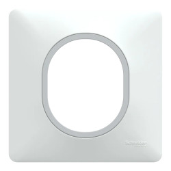 Plaque 1 poste Blanc Argent C - S320702F Schneider Electric