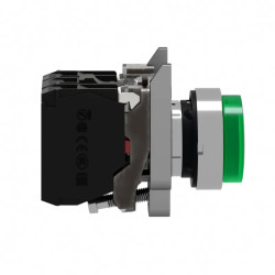 Harmony - Bouton poussour lumineux, depassant, ver - XB4BW13B5 Schneider Electric