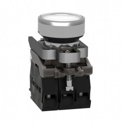 Harmony XB4 - poussoir lumineux LED - 1F+1O - blanc - Ø22 - 24VACDC - XB4BW31B5 Schneider Electric