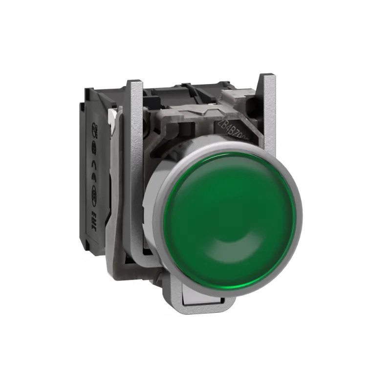 Harmony XB4 - poussoir lumineux LED - 1F+1O - vert - Ø22 - 24VACDC - XB4BW33B5 Schneider Electric