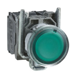 Harmony XB4 - poussoir lumineux LED - 1F+1O - vert - Ø22 - 230VAC - XB4BW33M5 Schneider Electric