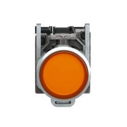 Harmony XB4 - poussoir lumineux LED - 1F+1O - orange - Ø22 - 24VACDC - XB4BW35B5 Schneider Electric