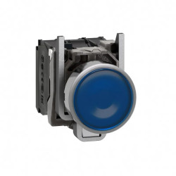 Harmony XB4 - poussoir lumineux LED - 1F+1O - bleu - Ø22 - 24VACDC - XB4BW36B5 Schneider Electric