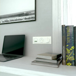 Plaque 3 post Hor 71 mm Blc Ag - S320706F Schneider Electric