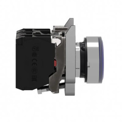 Harmony XB4 - poussoir lumineux LED - 1F+1O - bleu - Ø22 - 230VAC - XB4BW36M5 Schneider Electric