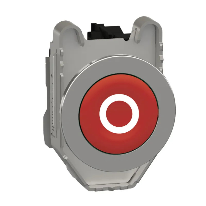 BP flush rouge marqué 1O - XB4FA4322 Schneider Electric