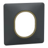 Ovalis - Plaque de finition - 1 poste Anthracite bague effet Laiton - S340702E Schneider Electric