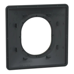 Ovalis - Plaque de finition - 1 poste Anthracite bague effet Laiton - S340702E Schneider Electric
