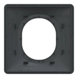 Ovalis - Plaque de finition - 1 poste Anthracite bague effet Laiton - S340702E Schneider Electric