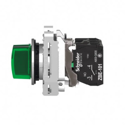 BT lum flush vert 1O+1F 24V - XB4FK133B5 Schneider Electric