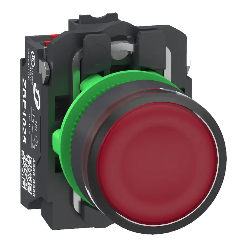 BP LUMINEUX ROUGE PUSH IN - XB5AW34B55 Schneider Electric