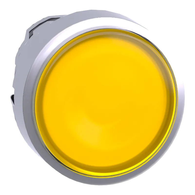 Harmony XB4 - tête bouton poussoir lum DEL - Ø22 - jaune - ZB4BW383 Schneider Electric