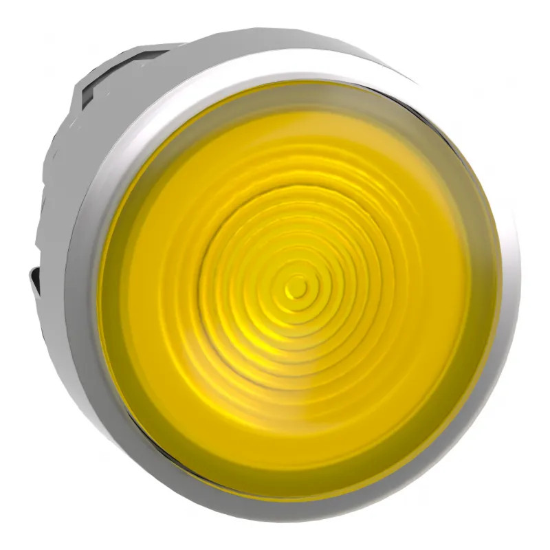 Harmony XB4 - tête bouton poussoir lum DEL - Ø22 - strié - jaune - ZB4BW383S Schneider Electric