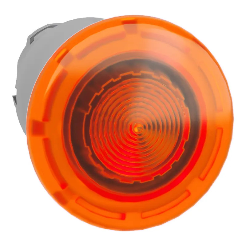 Harmony XB4 - tête bouton coup de poing lumineux DEL - Ø40 - orange - ZB4BW453 Schneider Electric
