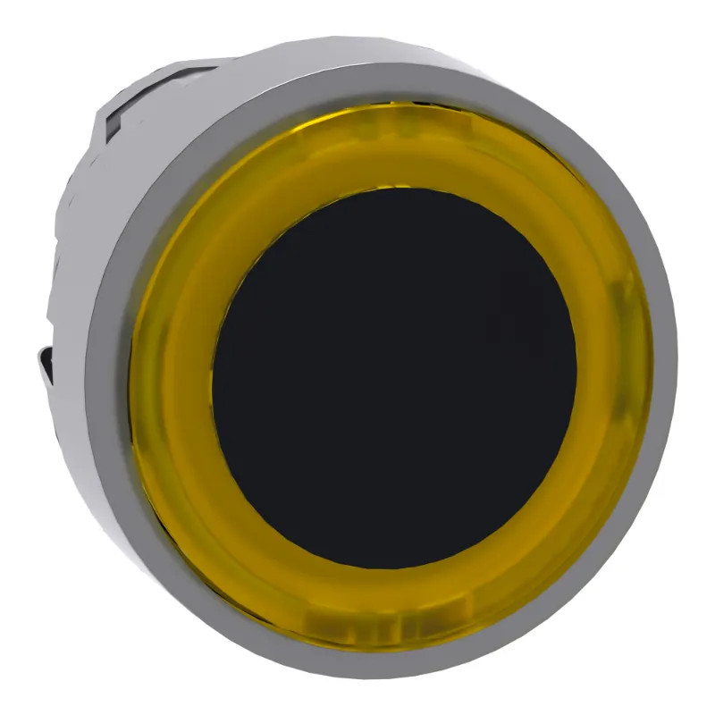 Harmony XB4 - tête bouton poussoir lum DEL - Ø22 - anneau - jaune - ZB4BW983 Schneider Electric