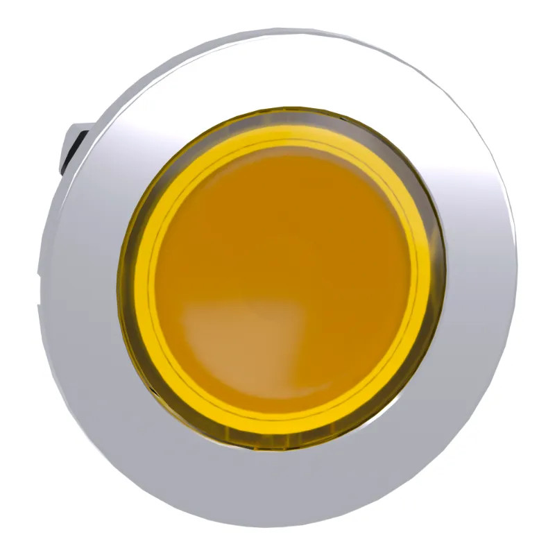 Harmony XB4 - tête bouton poussoir lum DEL - flush - jaune - ZB4FW383 Schneider Electric